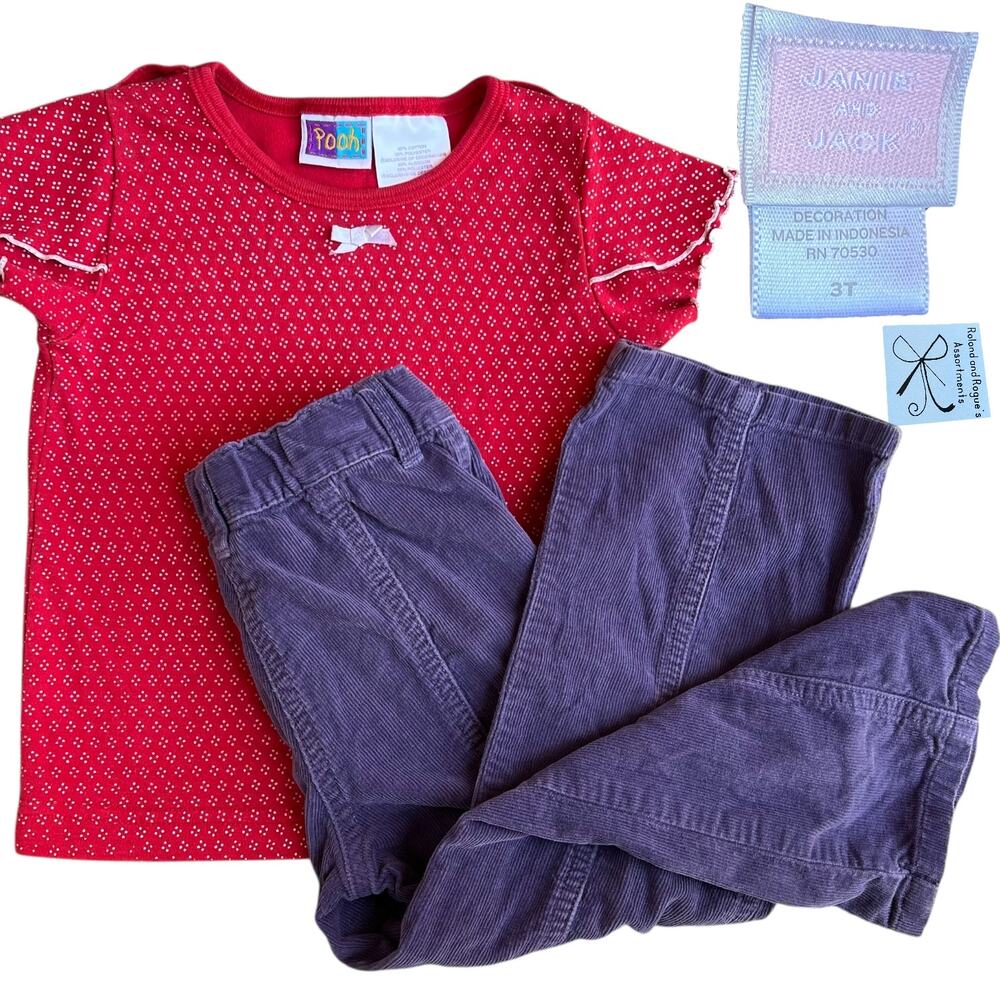 Pooh Disney Shirt and Janie and Jack Pants Outfit Kids Sz 3T